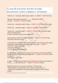 CLASS D LICENSE STUDY GUIDE QUESTIONS WITH CORRECT ANSWERS
