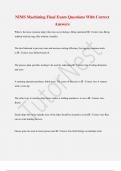 NIMS Machining Final Exam Questions With Correct  Answers 