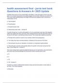 health assessment final - jarvis test bank Questions & Answers A&plus; 2025 Update  