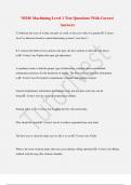 NIMS Machining Level 1 Test Questions With Correct  Answers 