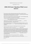 MMG 301 Exam 3 Questions With Correct Answers