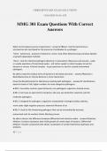 MMG 301 Exam Questions With Correct Answers