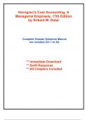 Solutions for Horngren's Cost Accounting&comma; A Managerial Emphasis&comma; 17th Edition by Datar &lpar;All Chapters included&rpar;