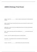 ABEKA Biology Final Exam Questions and Answers