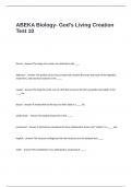 ABEKA Biology- God-s Living Creation Test 10 Questions and Answers