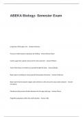 ABEKA Biology- Semester Exam Questions and Answers