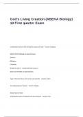 God-s Living Creation &lpar;ABEKA Biology&rpar; 10 First quarter Exam Questions and Answers