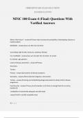 NFSC 100 Exam 4 &lpar;Final&rpar; Questions With Verified Answers