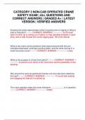 CATEGORY 3 NON-CAB OPERATED CRANE SAFETY EXAM &vert; ALL QUESTIONS AND CORRECT ANSWERS &vert; GRADED A&plus; &vert; LATEST VERSION &vert; VERIFIED ANSWERS