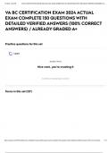 VA BC CERTIFICATION EXAM 2024 ACTUAL EXAM COMPLETE 150 QUESTIONS WITH DETAILED VERIFIED ANSWERS &lpar;100&percnt; CORRECT ANSWERS&rpar; &sol; ALREADY GRADED A&plus;