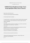 NSB204 Mental Health knowledge Check Exam Questions With Correct Answers