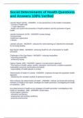 Social Determinants of Health Questions and Answers 100&percnt; Verified