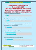 CPAER Canada Commercial Pilot  Exam&vert;2024-2025  UPDATE&vert;COMPREHENSIVE FREQUENTLY  MOST TESTED QUESTIONS AND VERIFIED  ANSWERS&vert;GET IT 100&percnt; ACCURATE&excl;&excl; Pass