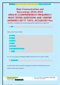 Data Communications and  Networking&vert;2024-2025  UPDATE&vert;COMPREHENSIVE FREQUENTLY  MOST TESTED QUESTIONS AND VERIFIED  ANSWERS&vert;GET IT 100&percnt; ACCURATE&excl;&excl; Pass