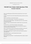 NSG203 Unit 2 Study Guide Questions With Correct Answers