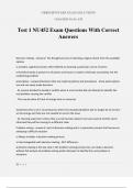 Test 1 NU452 Exam Questions With Correct Answers