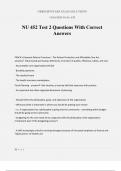 NU 452 Test 2 Questions With Correct Answers