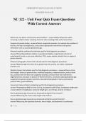 NU 122 - Unit Four Quiz Exam Questions With Correct Answers
