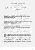 NU122 Exam 3 Questions With Correct Answers