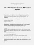 NU 122 Test Review Questions With Correct Answers