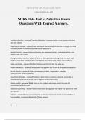 NURS 1544 Unit 4 Pediatrics Exam Questions With Correct Answers&period;