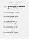 NURS 1544 Drug Name and Classification&period; Exam Questions With Correct Answers&period;