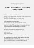 NUT 115 Midterm 1 Exam Questions With Correct Answers