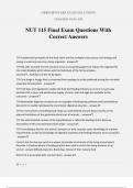 NUT 115 Final Exam Questions With Correct Answers