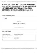 HOOTSUITE PLATFORM CERTIFICATION EXAM 2024 ACTUAL EXAM COMPLETE 200 QUESTIONS WITH DETAILED VERIFIED ANSWERS &lpar;100&percnt; CORRECT ANSWERS&rpar; &sol; ALREADY GRADED A&plus;