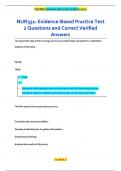 NUR351&colon; Evidence-Based Practice Test  2 Questions and Correct Verified  Answers