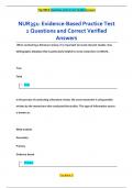 NUR351&colon; Evidence-Based Practice Test  1 Questions and Correct Verified  Answers