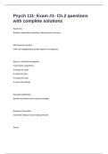 Psych 111- Exam &num;1- Ch&period;2 questions with complete solutions 