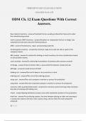 ODM Ch&period; 12 Exam Questions With Correct Answers&period;