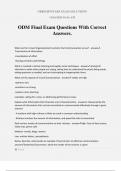 ODM Final Exam Questions With Correct Answers&period;