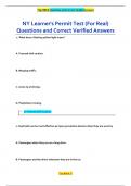 NY Learner's Permit Test &lpar;For Real&rpar; Questions and Correct Verified Answers