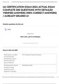 IAI CERTIFICATION EXAM 2024 ACTUAL EXAM COMPLETE 200 QUESTIONS WITH DETAILED VERIFIED ANSWERS &lpar;100&percnt; CORRECT ANSWERS&rpar; &sol; ALREADY GRADED A&plus;