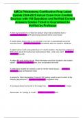 AMCA Phlebotomy Certification Prep Latest Update 2024-2025 Actual Exam from Credible Sources with 110 Questions and Verified Correct Answers Golden Ticket to Guaranteed A&plus; Verified by Professor