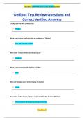 Oedipus Test Review Questions and  Correct Verified Answers