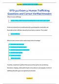 OTD 317 Exam 3&colon; Human Trafficking Questions and Correct Verified Answers