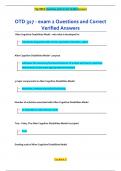 OTD 317 - exam 2 Questions and Correct  Verified Answers