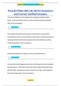 Paciulli FINAL BIO 181 NCSU Questions  and Correct Verified Answers