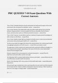 PHC QUIZZES 7-10 Exam Questions With Correct Answers