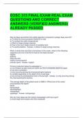 EOSC 315 FINAL EXAM REAL EXAM QUESTIONS AND CORRECT ANSWERS &lpar;VERIFIED ANSWERS&rpar; ALREADY PASSED