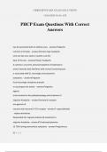 PHCP Exam Questions With Correct Answers