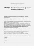 PHS3300 - diabetes lectures Exam Questions With Correct Answers