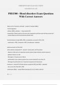 PHS3300 - Blood disorders Exam Questions With Correct Answers