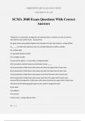 SCMA 3040 Exam Questions With Correct Answers