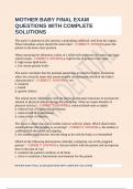 MOTHER BABY FINAL EXAM QUESTIONS WITH COMPLETE SOLUTIONS&period;