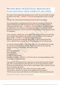 MOTHER BABY NCLEX FINAL PREPARATION EXAM QUESTIONS WITH COMPLETE SOLUTIONS&period;
