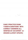CAIB 2 PRACTICE EXAM 11282019 QUESTIONS  WITH CORRECT ANSWERS ALL VERIFIED BY AN EXPERT  A&plus; GRADED &lpar;LATEST UPDATE&rpar;